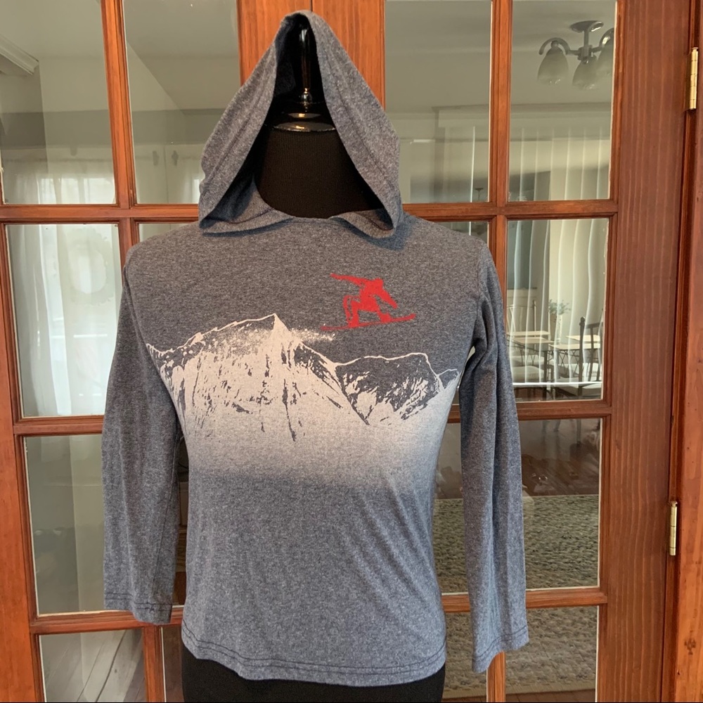 Est. 1989 Hoodie Snow Boarding Mountain Scene